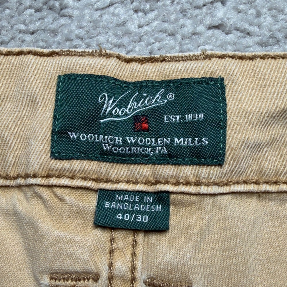 Woolrich Pants Mens 40x30 Tan Good Straight Leg Twill Workwear Outdoor Gorpcore - Picture 4 of 13